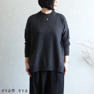 evam eva(エヴァム エヴァ) 【2020aw新作】ウールプルオーバー / wool pullover charcoal(89)  E203K036