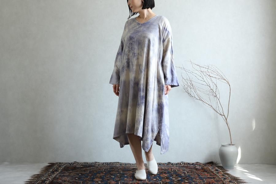 tamaki niime 玉木新雌 染あそび only one fuwa-T ALL Vネック cotton