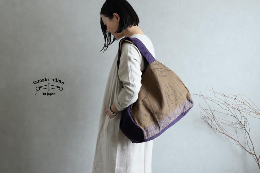 tamaki niime okurimon デニム トートバッグ レディース