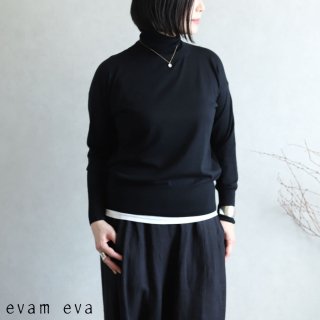 evam eva( ) 2020awۥ륯ߥ ȥͥå / silk cashmere turtleneck black(90)  E203K031