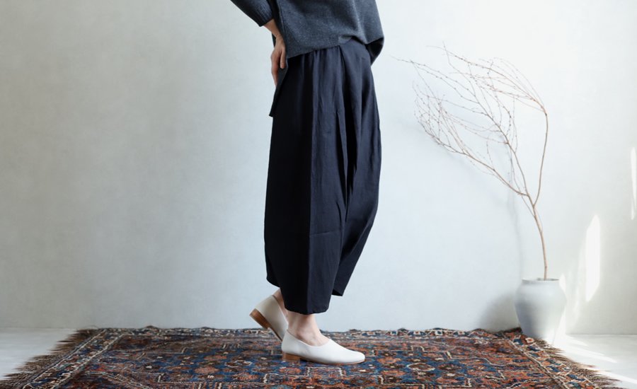 evam eva(エヴァム エヴァ) 【2020aw新作】サイドタック サルエルパンツ / side tuck sarrouel pants  black(90) V203T920- lizm