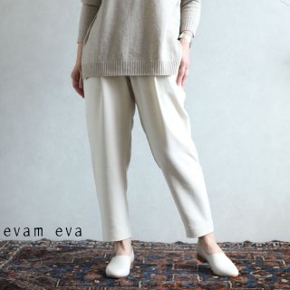 evam eva( ) 2020awۥåȥʥ åѥ / cotton narrow tuck pants ecru(11)  E203T071