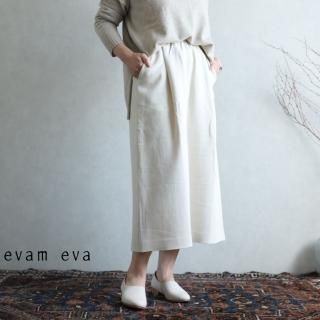evam eva(エヴァム エヴァ) 【2020aw新作】コットンタックスカート / cotton tuck skirt ecru(11)  E203T072