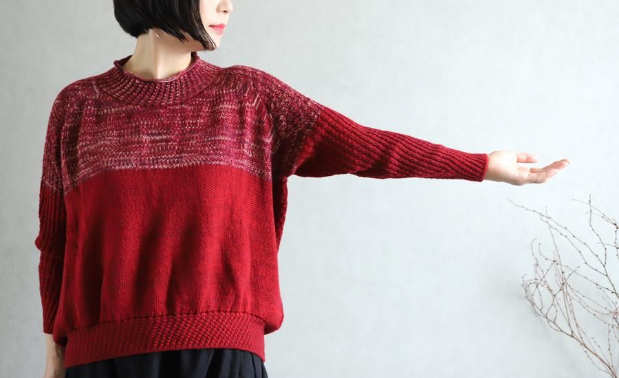 tamaki niime タマキニイメ　Po Knit カァーム　赤系 tamaki niime タマキニイメ Po Knit カァーム 赤系 - メルカリ