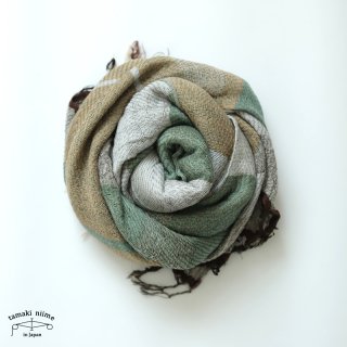 tamaki niime 玉木新雌 roots shawl wool middle RSM_W122/ ルーツショール ウール70％ コットン30％ ミドルサイズ