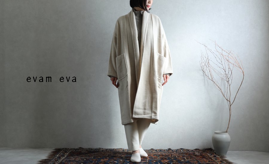 evam eva(エヴァム エヴァ) 【2020aw新作】ロングローブ コート / long