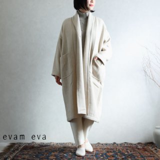 evam eva(エヴァム エヴァ) 【2020aw新作】ロングローブ コート / long robe coat ivory(05)  E203T126
