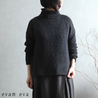 evam eva(エヴァム エヴァ) 【2020aw新作】ローゲージ タートルネック / low gauge turtleneck charcoal(89)  E203K132