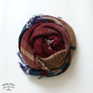 tamaki niime 玉木新雌 roots shawl wool middle RSM_W128/ ルーツショール ウール70％ コットン30％ ミドルサイズ