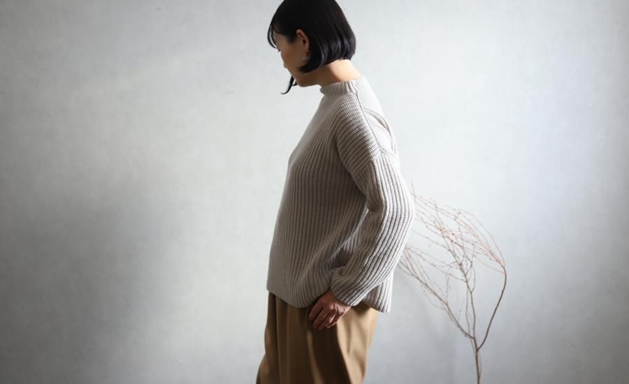 evam eva(エヴァム エヴァ) 【2020aw新作】ソフトウール ハイネック