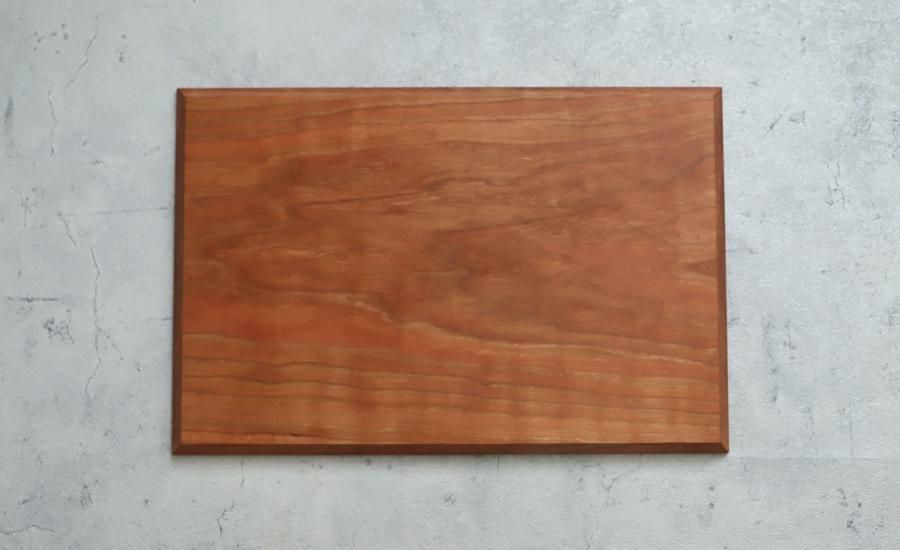 高塚和則 木工房玄 チェリー 一人膳 長方形 こだち彫り (280×420mm) -lizm