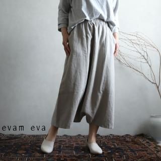 evam eva(エヴァム エヴァ) vie【2021ss新作】ライジングリネン サルエルパンツ / raising linen sarrouel pants sage(52) V211T919