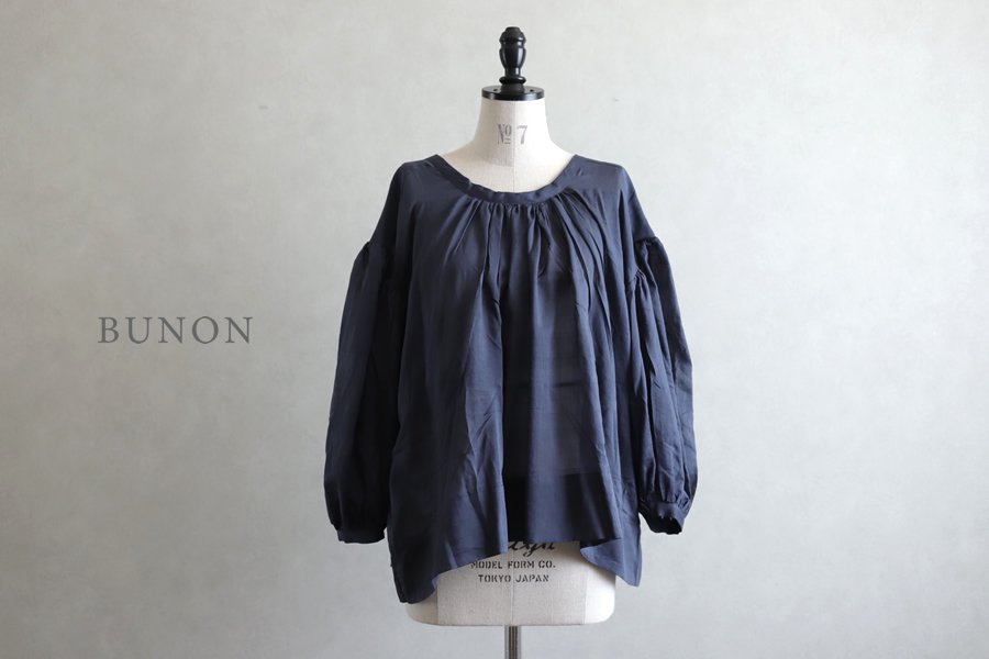 BUNON(ブノン)【2021SS新作】Khadi Cotton Silk Gather Blouse