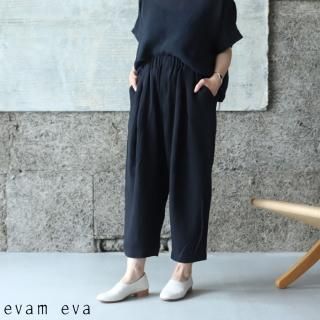 evam eva(エヴァム エヴァ) 【2021ss新作】リネンタックパンツ / linen tuck pants sumi (98) E211T074