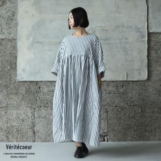 Veritecoeur(ヴェリテクール)【2021AW新作】ストライプワンピース BOLD NVY.ST / VC-2299B(ST) 