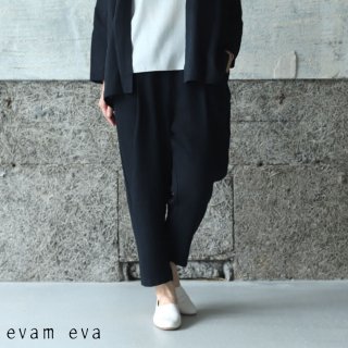 evam eva(エヴァム エヴァ) 【2021aw新作】リネンタックパンツ / linen tuck pants sumi(98) V213T918
