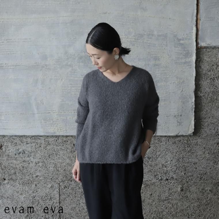 evam eva alpaca wool v neck pullover