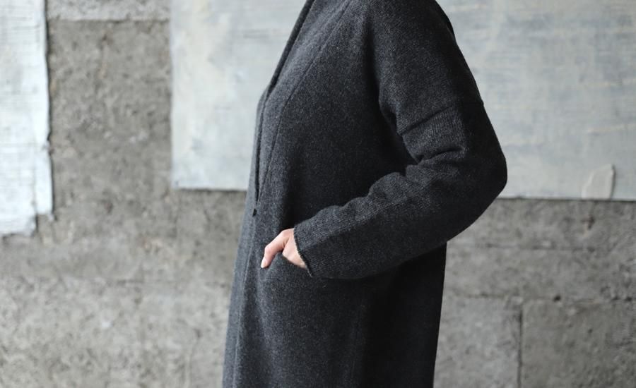 evam eva(エヴァム エヴァ) 【2021aw新作】ヤク ウール ローブ / yak wool robe mocha(44) E213K184-  lizm