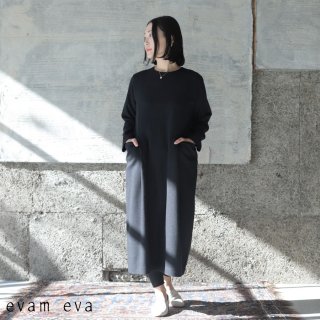 evam eva(エヴァム エヴァ) 【2021aw新作】ウールワンピース / wool one-piece charcoal(89) E213T178