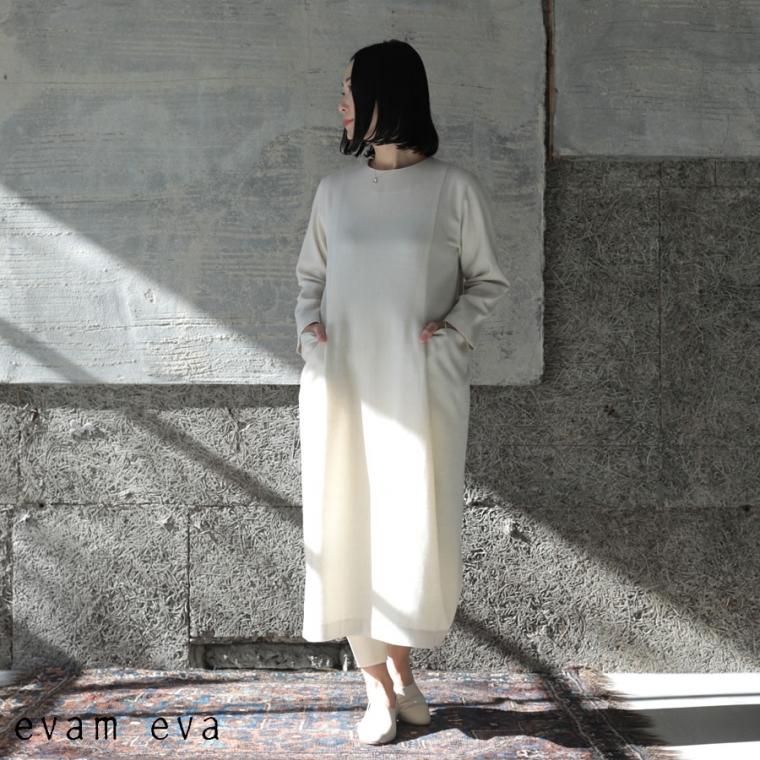 evam eva(エヴァム エヴァ) ウールワンピース / wool one-piece ivory