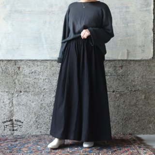 tamaki niime(タマキ ニイメ) 玉木新雌 BLACK denim wide pants LONG cotton100％ ワイドパンツ ロング コットン100% 