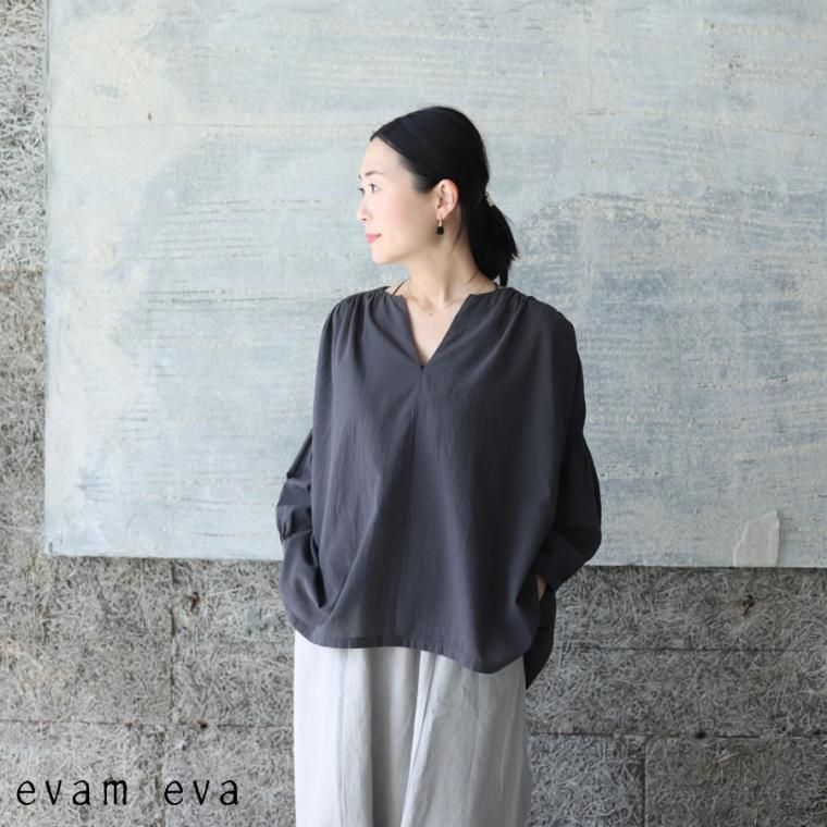 25年モデル evam eva コットンワイドプルオーバー 手洗い可 25年モデル evam eva コットンワイドプルオーバー 手洗い可