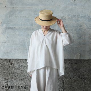 evam eva(エヴァム エヴァ) 【2022ss新作】コットンプルオーバー / cotton pullover antique white(14) E221T076