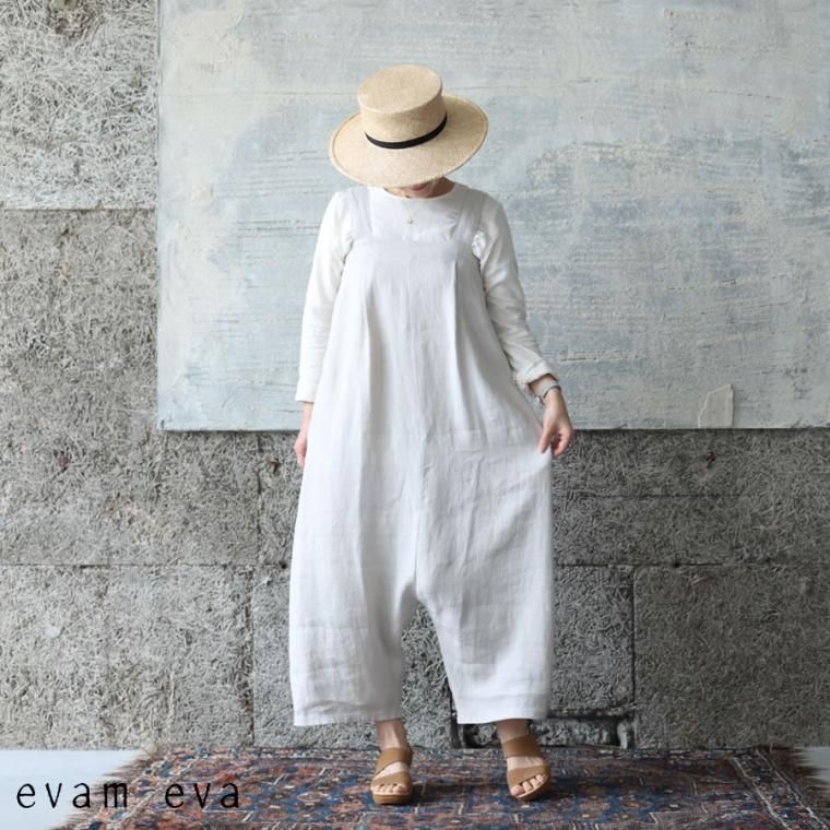 evam eva(エヴァム エヴァ) 【2022ss新作】リネンサロペット / linen 