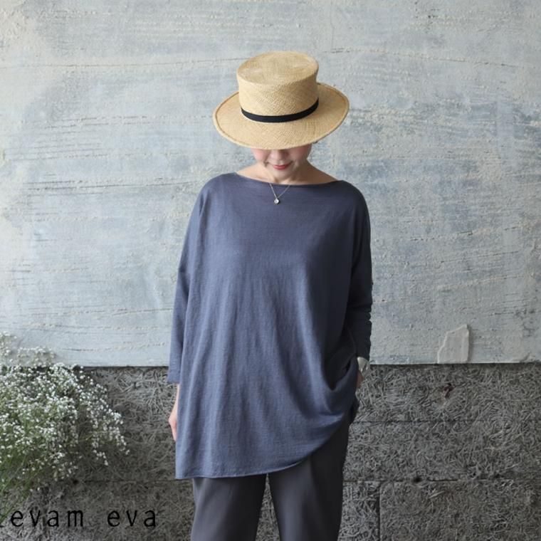 キナリ・ベージュ evam evaリネンコットンプルオーバー - ニット/セーター