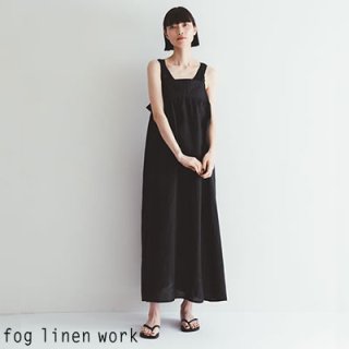 fog linen work(フォグリネンワーク) 【2022ss新作】マギー スリップドレス ブラック / MAGEE SLIP DRESS リトアニア リネン LWA425-17