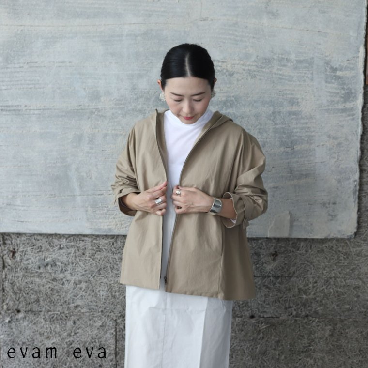 evam eva(エヴァム エヴァ) 【2022aw新作】コットン フード付き ショートコート