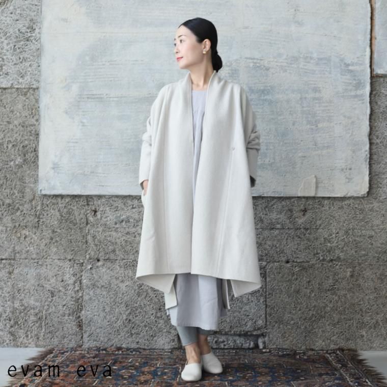 evam eva エヴァム エヴァpress wool long coat-