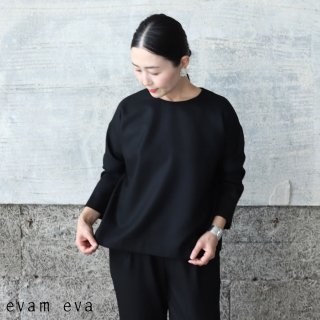 evam eva(エヴァム エヴァ) 【2022aw新作】ブラック プルオーバー / black pullover(90) E223T043