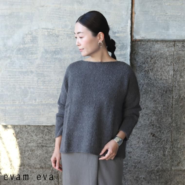 evam evaエヴァム エヴァ アルパカ ウール プルオーバー / alpaca wool pullover stone gray  EK   lizm