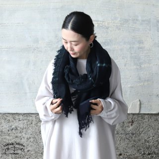 tamaki niime（タマキ ニイメ）玉木新雌 JQ shawl MIDDLE 05 / ジャガードショール ウール70％ コットン30％ ミドルサイズ
