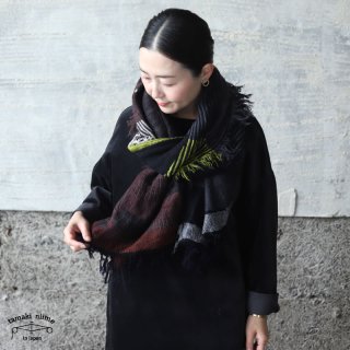 tamaki niime（タマキ ニイメ）玉木新雌 JQ shawl MIDDLE 08 / ジャガードショール ウール70％ コットン30％ ミドルサイズ