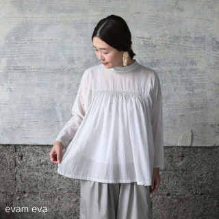 evam eva( ) åȥ󥷥륯 㡼 ץ륪С / shirring pullover antique white(04) E231T095