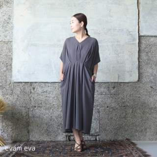 evam eva( ) Vͥå å ԡ / v neck tuck one-piece stone gray(86) E231T134