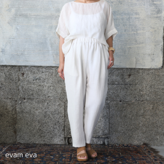 evam eva(エヴァム エヴァ) リネン タック パンツ / linen tuck pants antique white(04) E231T217