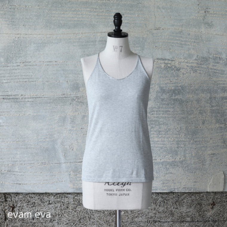evam eva(エヴァム エヴァ) ハイツイストコットン キャミソール / high twist cotton camisole light gray (82) E231K930- lizm evam eva(エヴァム エヴァ) ハイツイストコットン キャミソール / high twist cotton camisole light gray (82) E231K930- lizm