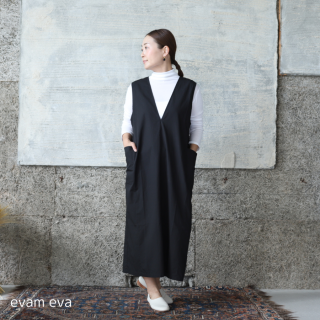 evam eva(エヴァム エヴァ) スリーブレス ワンピース / sleeveless one-piece black(90) E223T055
