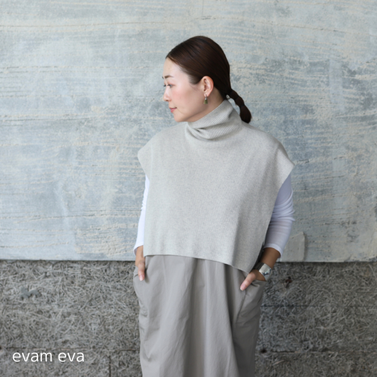 evam eva(エヴァム エヴァ) ウール リブ スヌード / wool rib snood 