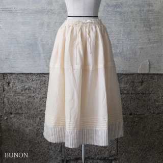 BUNON(֥Υ)Kantha Gather Skirt ecru / 󥿥㥶 BN2432