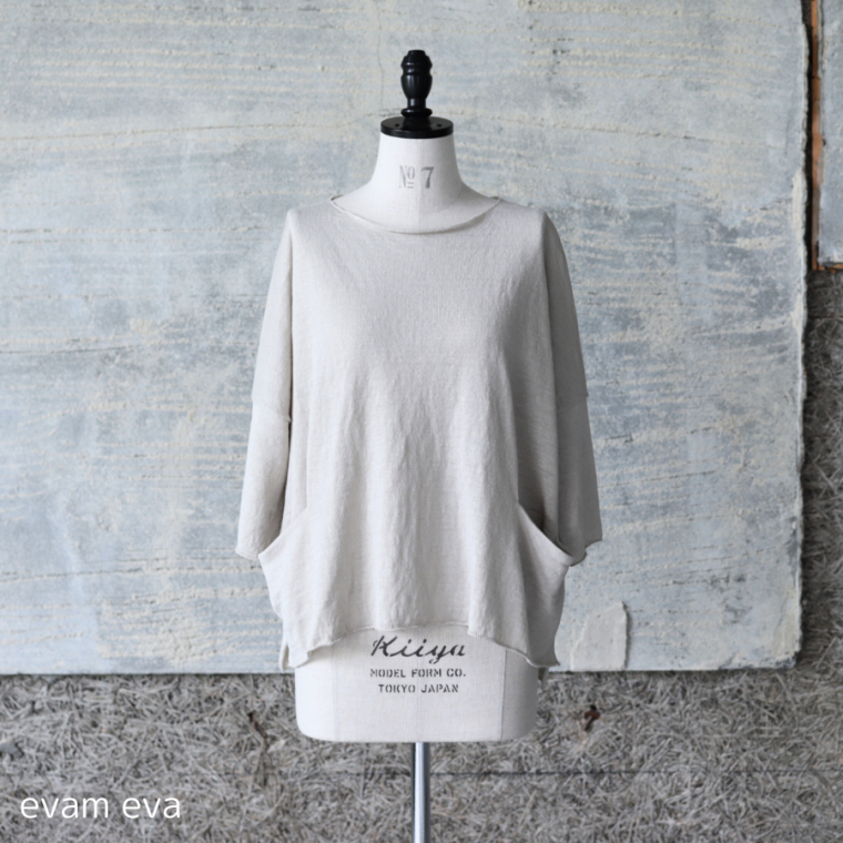evam eva( ) / linen wide pullover 