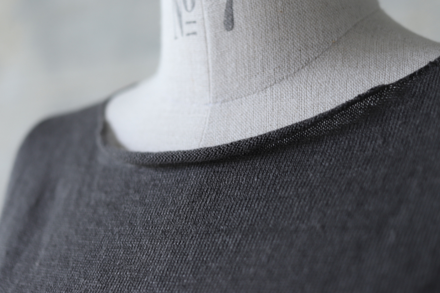 evam eva(エヴァム エヴァ) linen wide pullover stone gray(86