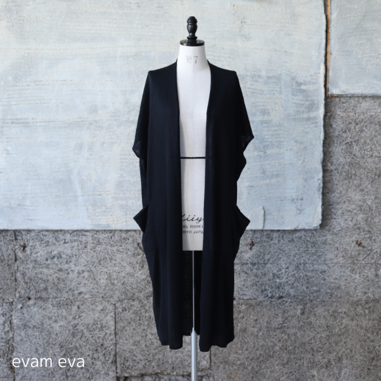 evam eva(エヴァム エヴァ) / linen robe vest black(90 evam eva(エヴァム エヴァ) / linen robe vest black(90