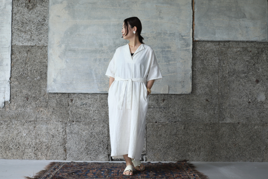 evameva (エヴァムエヴァ) Cotton linen onepiece / コットン