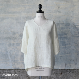 evam eva( )  / linen stitches pullover ivory (05) E251T172