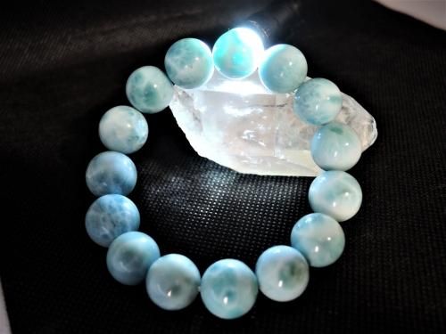 ラリマー /Larimar ブレスレット 14mm【最高級】愛と平和の石