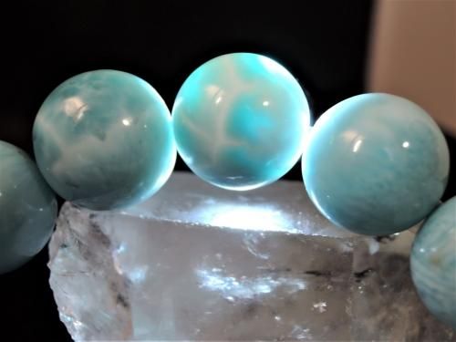 ラリマー /Larimar ブレスレット 14mm【最高級】愛と平和の石 ラリマー /Larimar ブレスレット 14mm【最高級】愛と平和の石